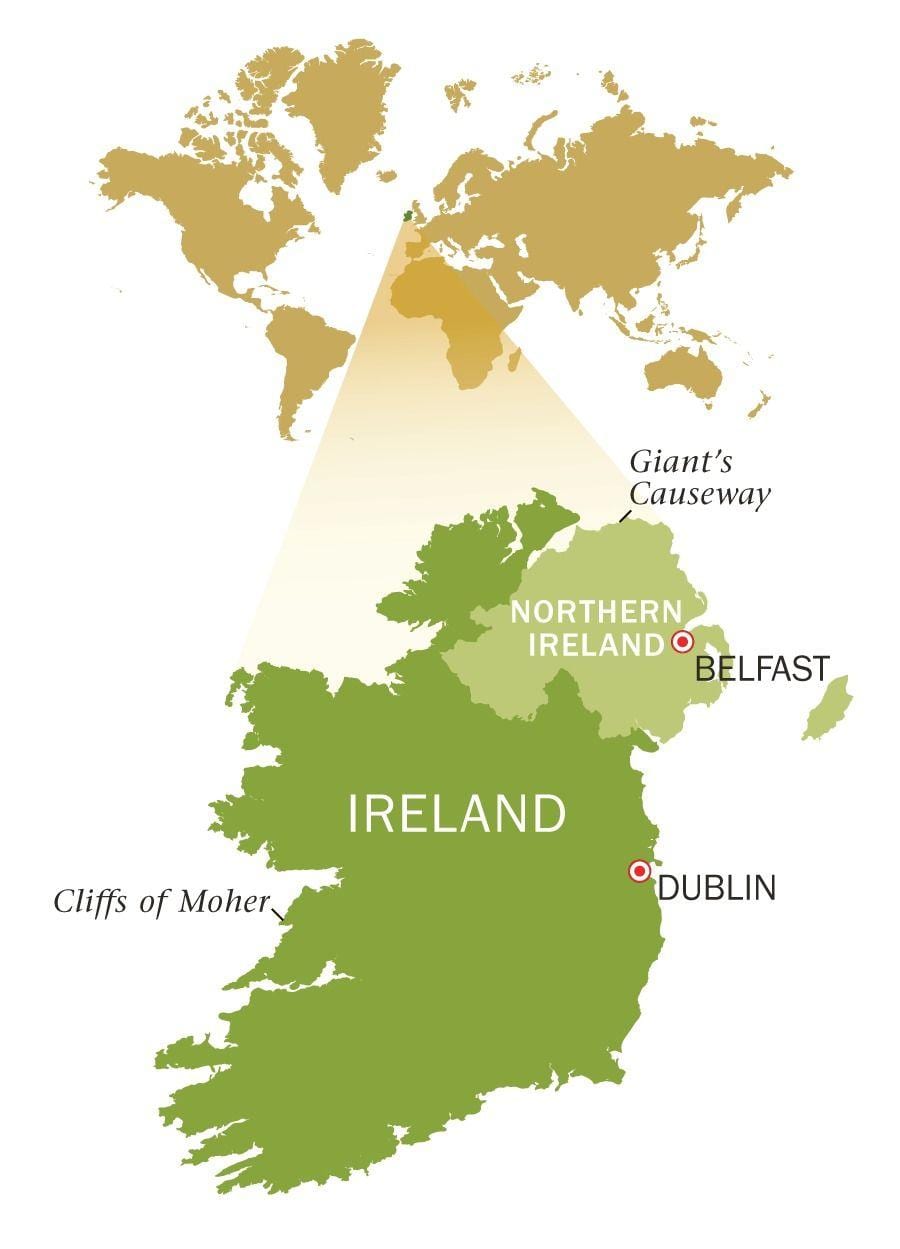 bản đồ của đảo ngọc ireland