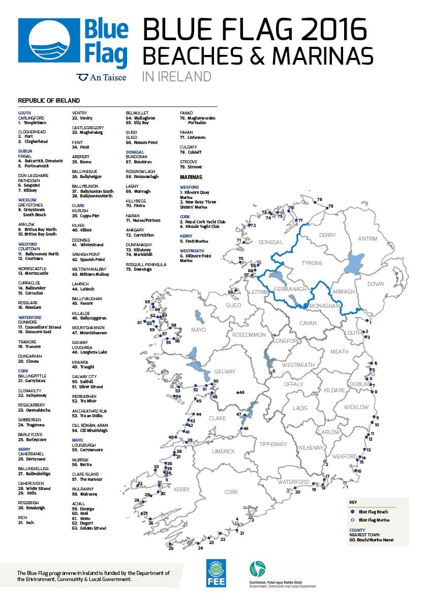 tốt nhất bãi biển ở ireland bản đồ