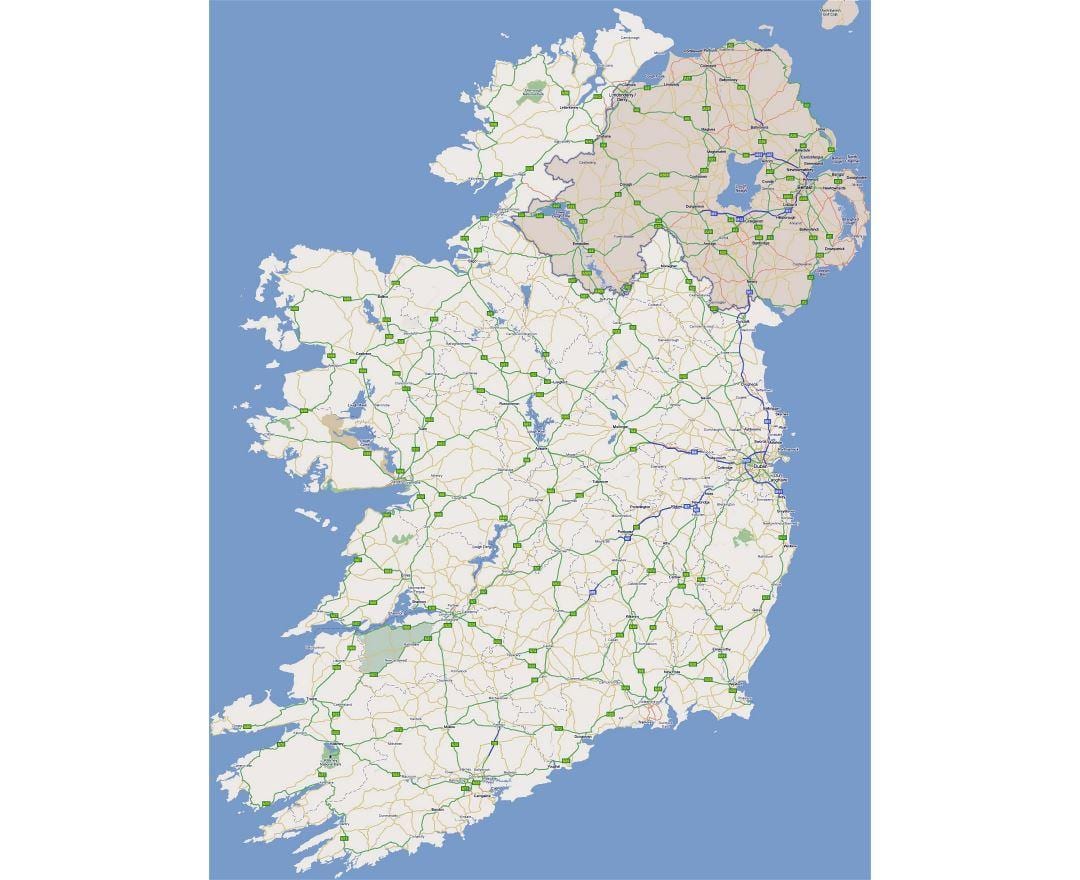 bản đồ của đường bản đồ của phương tây ireland