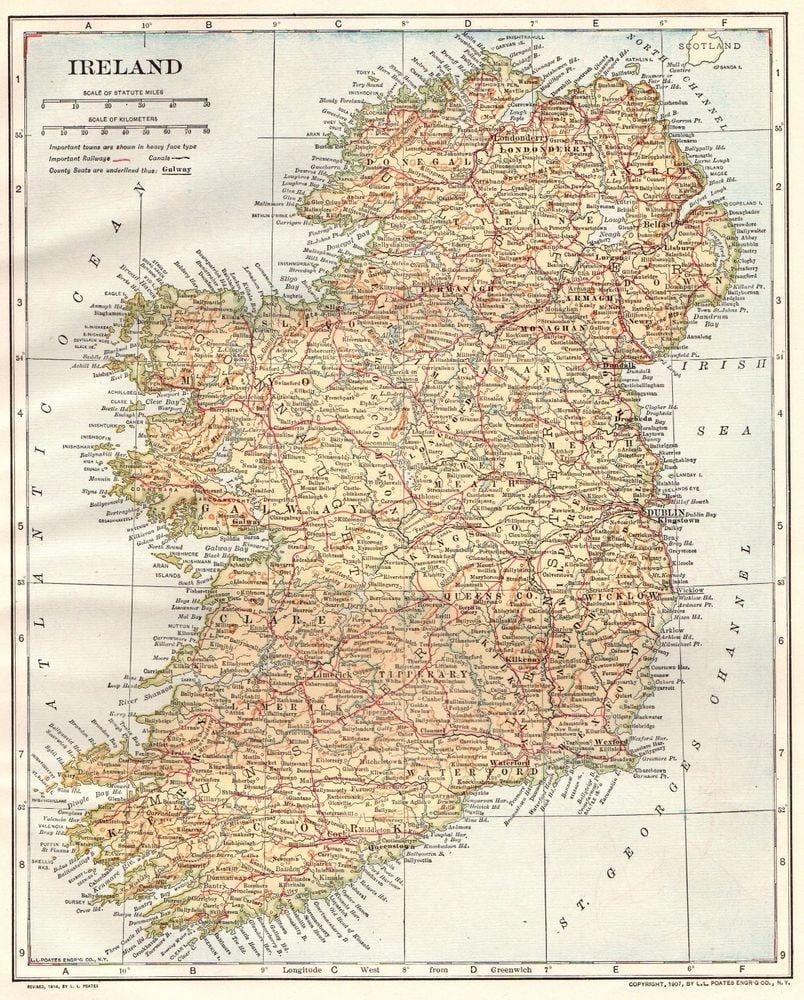 ireland, bản đồ