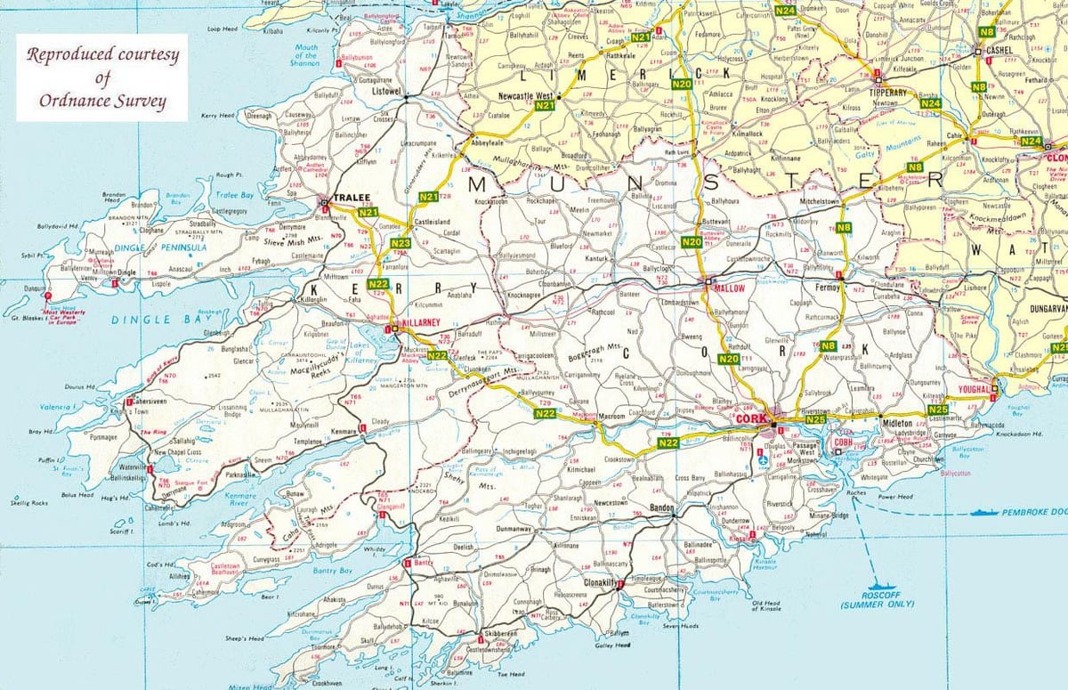 bản đồ của bản đồ của tây bắc ireland