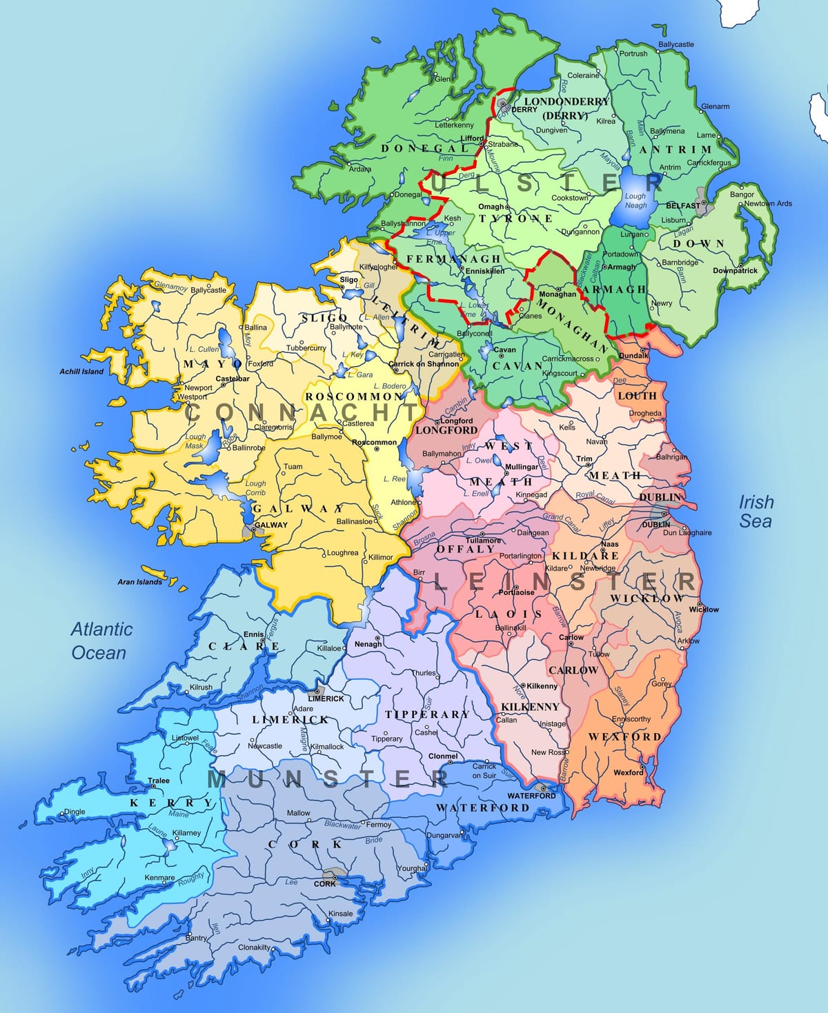 ireland bản đồ của du lịch