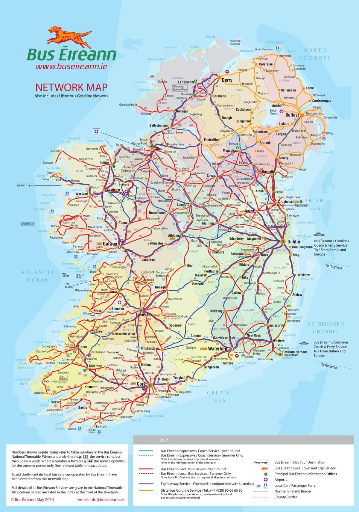 ireland tuyến xe buýt bản đồ