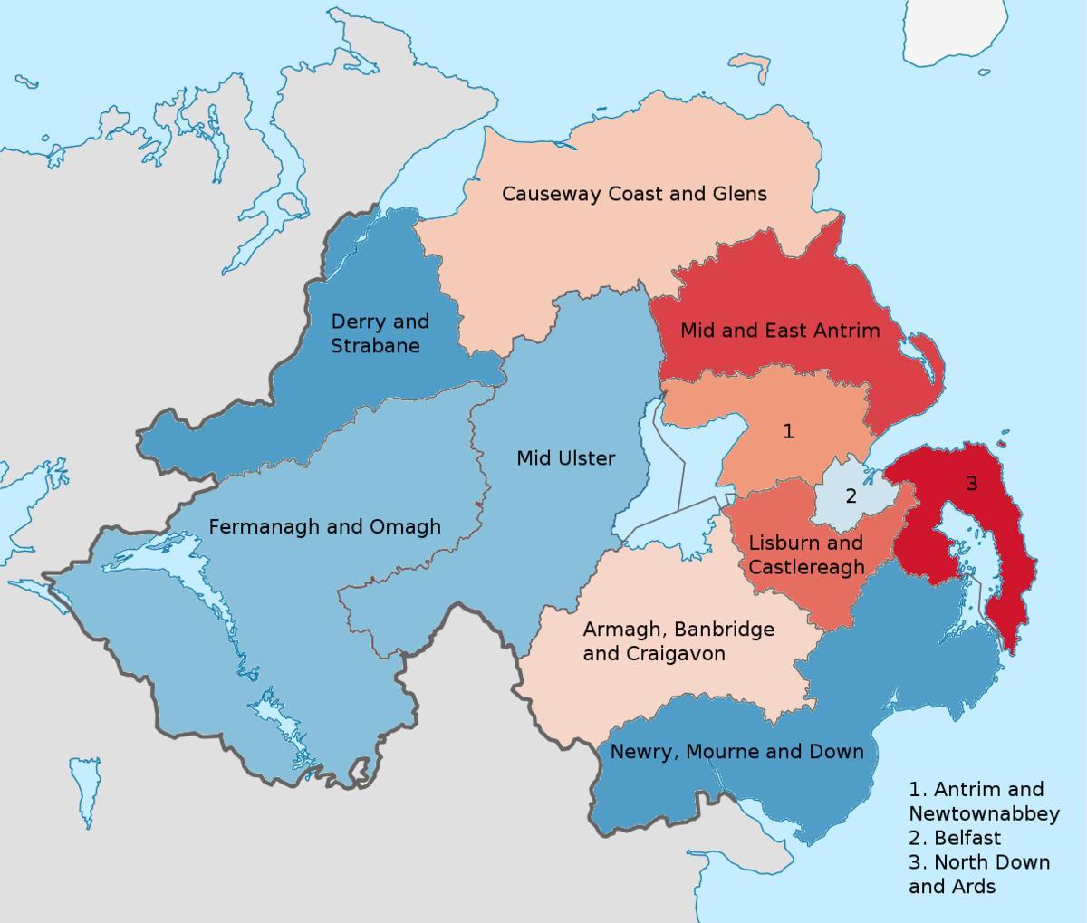 bắc ireland trên bản đồ