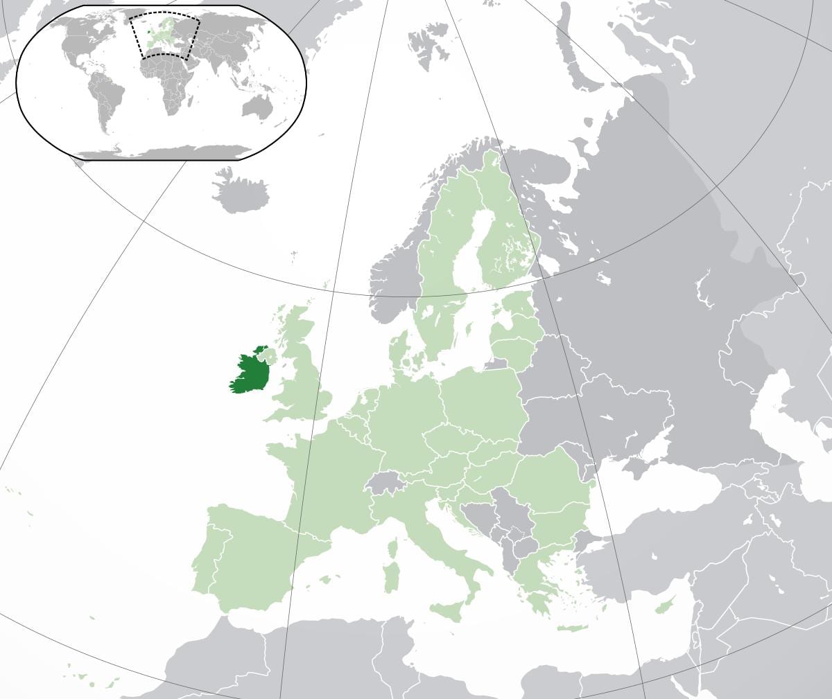 ireland bản đồ trong bản đồ thế giới