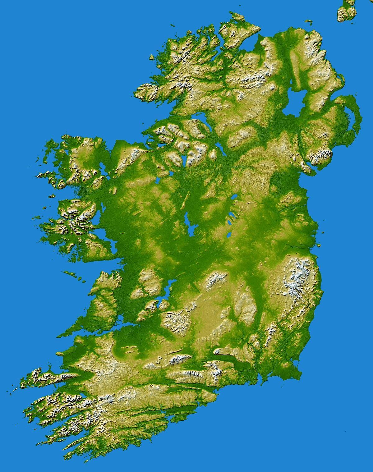 ireland dãy núi bản đồ