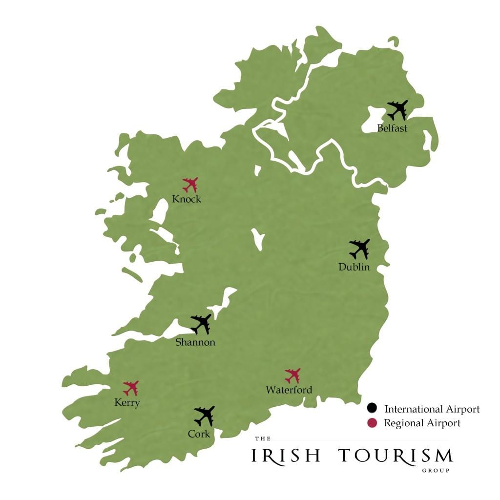 gõ ireland tây sân bay bản đồ