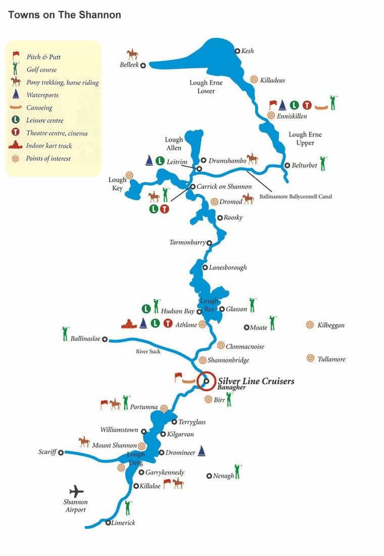 bản đồ của sông shannon bản đồ ireland