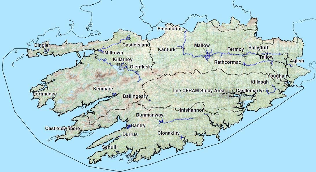 chi tiết và bản đồ của tây nam ireland