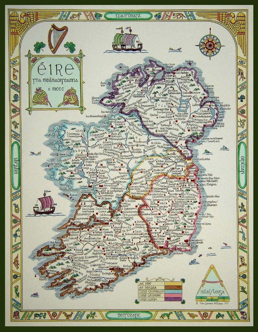 bản đồ của thời trung cổ ireland