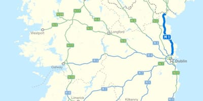 Bản đồ của ai-len cao tốc