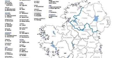 Tốt nhất bãi biển ở ireland bản đồ