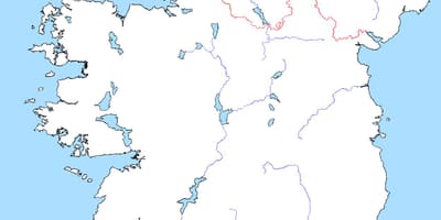 Bản đồ của bản đồ trắng của ireland với con sông