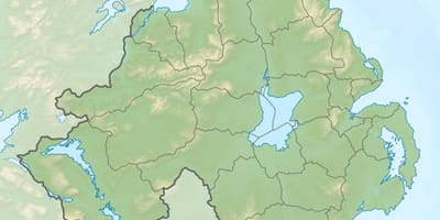 Bản đồ của bản đồ vật lý của bắc ireland