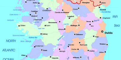 Bản đồ chính trị của ai-len và bắc ireland