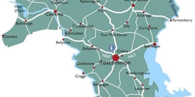 Bản đồ của quận ngày ireland