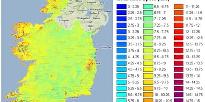 Tốc độ gió bản đồ ireland