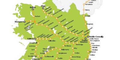 Du lịch đường sắt ở ireland bản đồ