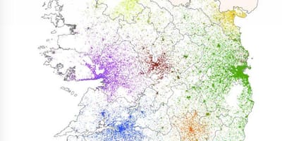 Ireland mật độ dân bản đồ