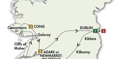 Ireland lái xe bản đồ du lịch